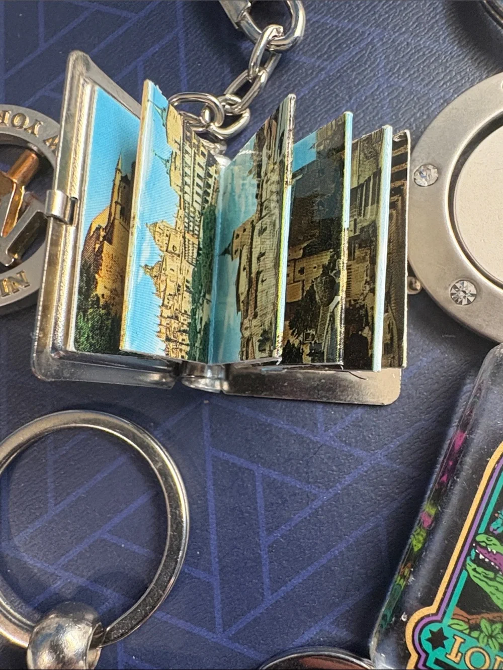 Assorted Travel & Souvenir Keychain Lot - Colorful Metal Accents